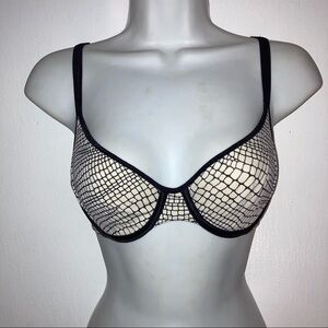 Wonderbra Underwire No Padding Bra 34B Off White Black